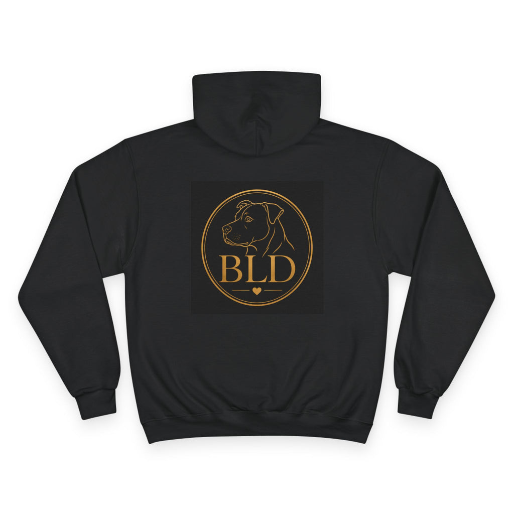 BLD Buddy Love Logo Hoodie — Premium Black Champion-Style Pullover