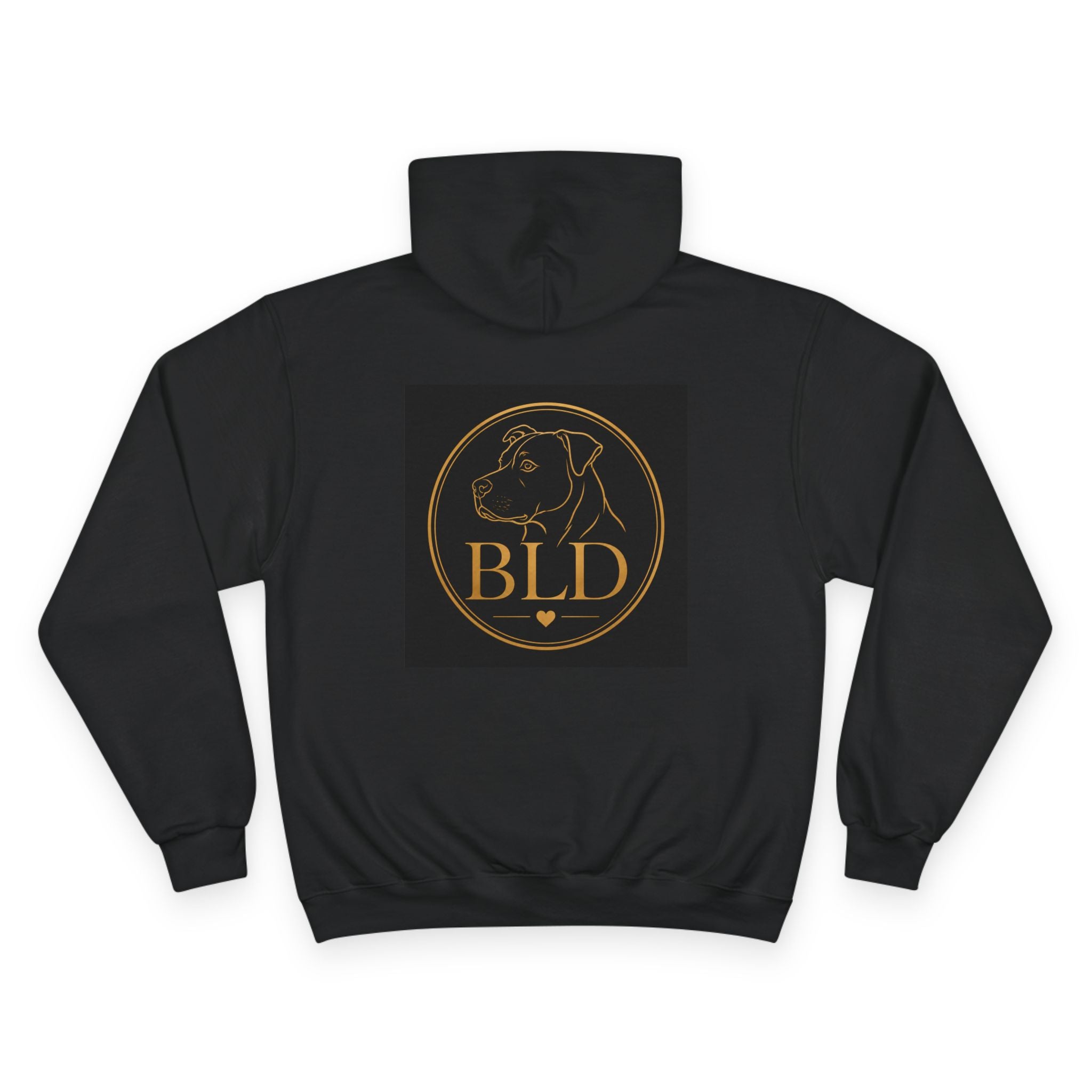 BLD Buddy Love Logo Hoodie — Premium Black Champion-Style Pullover