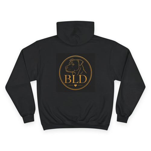BLD Buddy Love Logo Hoodie — Premium Black Champion-Style Pullover